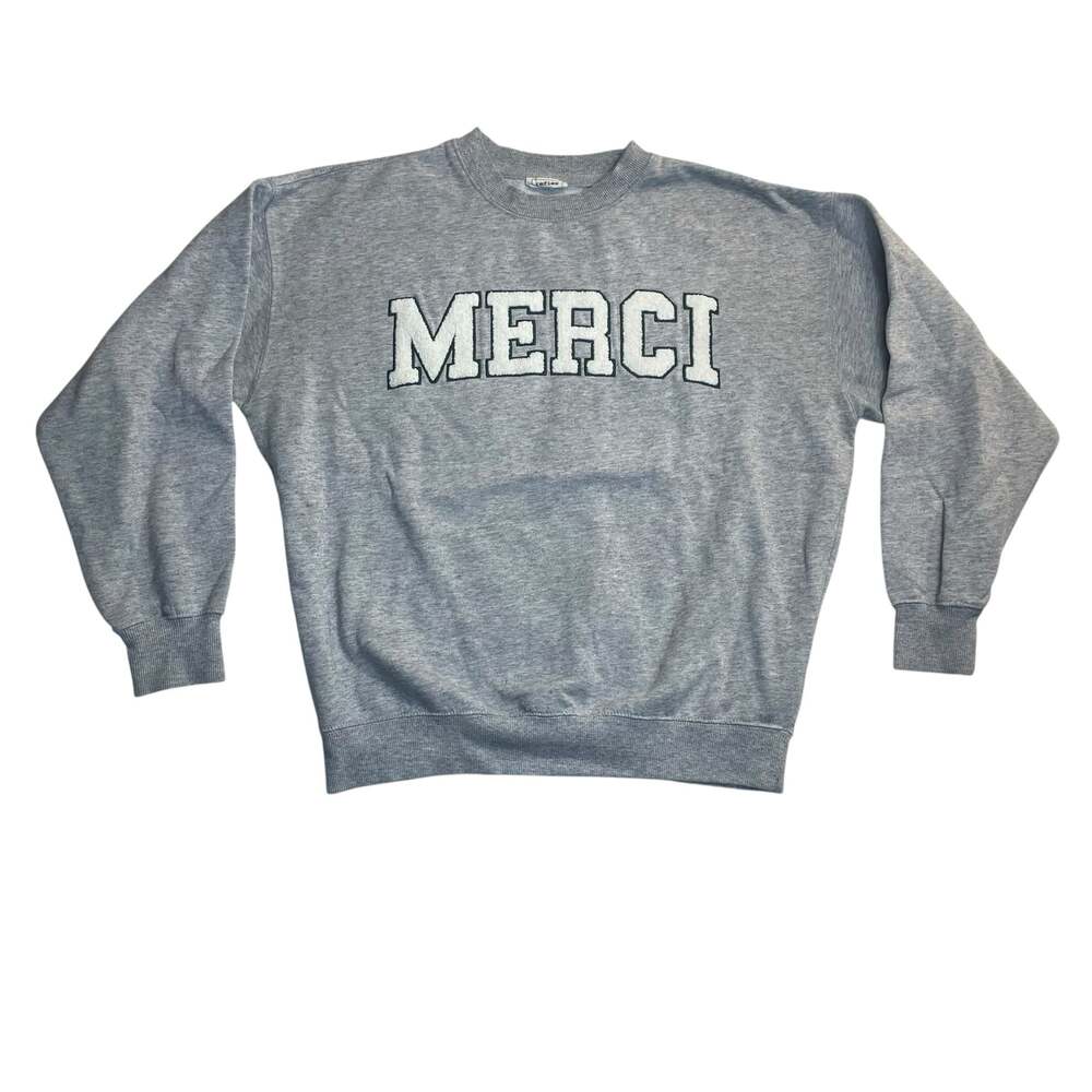 Reflex MERCI Crewneck Sweatshirt Gray Adult Small Sherpa Logo